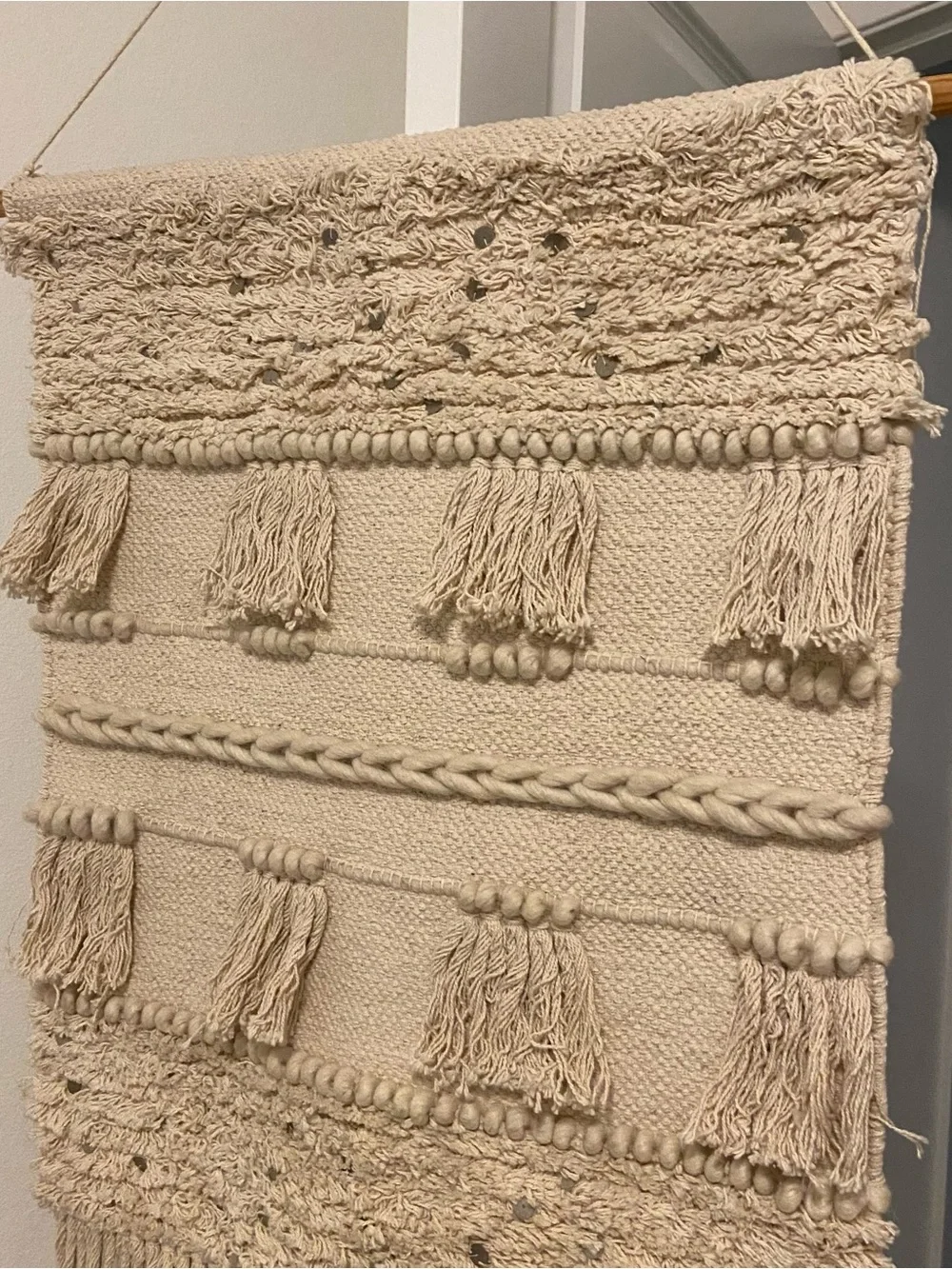 Neutral Cream Macramé Wall Hanging — Handmade Boho Wall Decor
